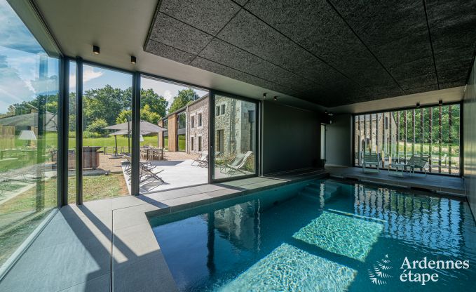 Grande maison de vacances au bord de l'eau � Aubel pour 21 personnes avec 9 chambres et salles de bains, piscine int�rieure et jardin priv�