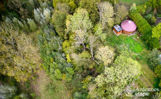 Grande yourte pour 4 personnes � Aywaille avec poele � pellets et jardin priv� avec terrasse