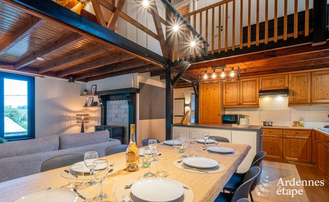 Chalet authentique pour 8 personnes  Bivre avec 4 chambres, poele  pellets, bain nordique, jardin priv et local  vlos