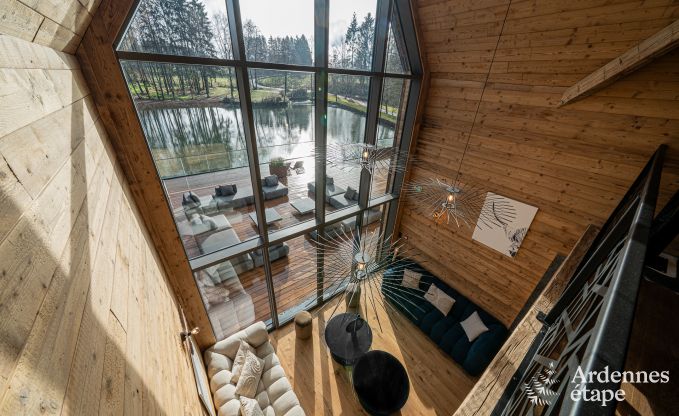 Chalet de luxe  Brognon pour 20 personnes avec piscine extrieure chauffe, jacuzzi extrieur et sauna au bord du lac