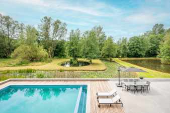 Maison de vacances pour 8 avec piscine et étang de pêche à Couvin, Ardenne