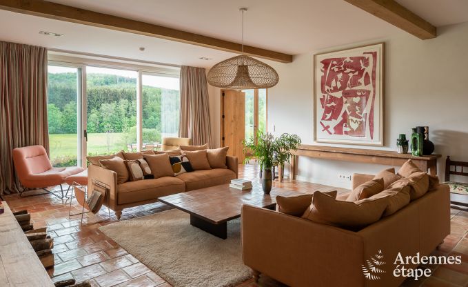 Chalet  Couvin pour 8 personnes : maison de vacances confortable avec sauna et vue panoramique