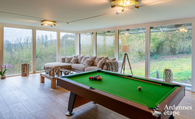 Chalet spacieux pour 14 personnes � Dion, Ardenne, 5 chambres, jardin privatif, terrasse avec vue, salle de jeux et confort optimal