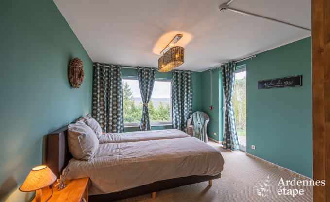 Chalet spacieux pour 14 personnes � Dion, Ardenne, 5 chambres, jardin privatif, terrasse avec vue, salle de jeux et confort optimal