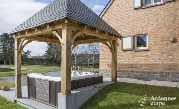 Villa de luxe pour 8 personnes  Doische : cabine infrarouge, jacuzzi, cassette  bois, tang et jardin priv