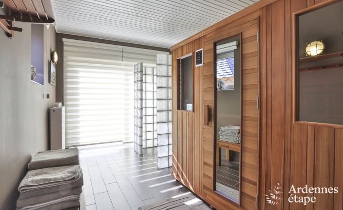 Villa de luxe pour 8 personnes  Doische : cabine infrarouge, jacuzzi, cassette  bois, tang et jardin priv