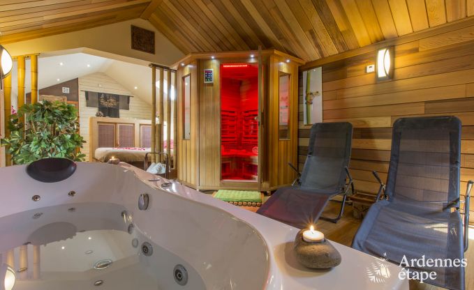 Gîte pour 2 personnes avec bain à bulles et sauna à Ferrières