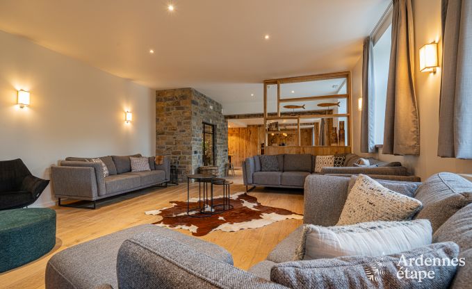 Grande maison de vacances pour 15 personnes � Hotton, Ardenne, avec 6 chambres et salles de bains, chemin�e, billard et terrasse avec brasero