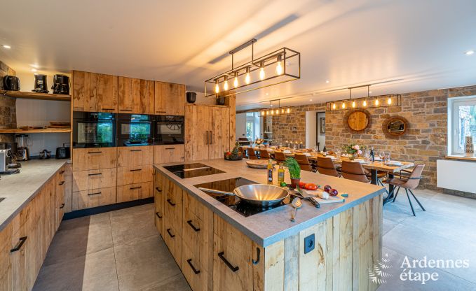 Grande maison de vacances pour 15 personnes � Hotton, Ardenne, avec 6 chambres et salles de bains, chemin�e, billard et terrasse avec brasero