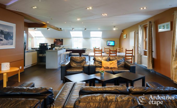 Maison de vacances � L�glise, Ardenne, 32 personnes, grand jardin priv�, �quipements sportifs, spa, salle de jeux, confort optimal