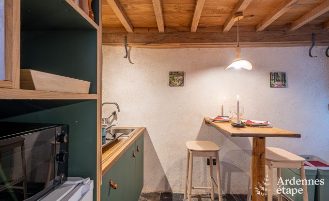 Maison de vacances originale et confortable pour 2 personnes � Manhay avec terrasse priv�e et po�le � pellets