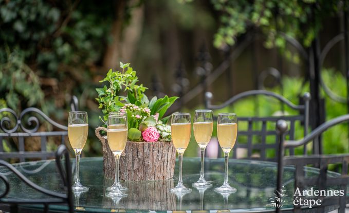 Charmante maison chien admis  Manhay pour 8 personnes, avec piscine extrieure chauffe, tang priv et garage  vlos  la lisire de la fort