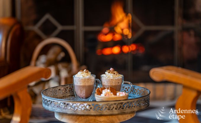 Charmante maison chien admis  Manhay pour 8 personnes, avec piscine extrieure chauffe, tang priv et garage  vlos  la lisire de la fort