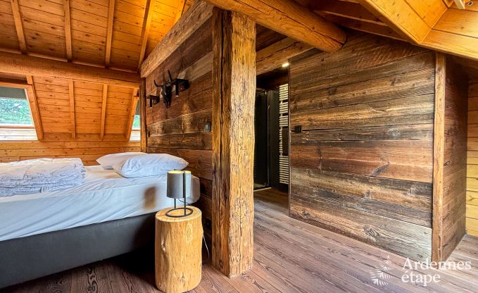 Chalet spacieux  Ovifat, Ardenne, 16 personnes, 8 chambres, 3 salles de bain, sauna, billard, jardin avec terrasse prive
