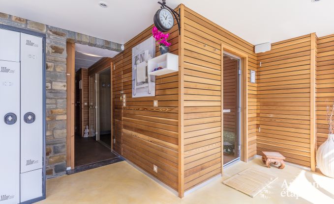 Villa haut de gamme � Redu, Ardenne, 9 personnes, piscine ext�rieure, sauna, hammam, jacuzzi int�rieur et ext�rieur, jardin priv�, �quipements complets