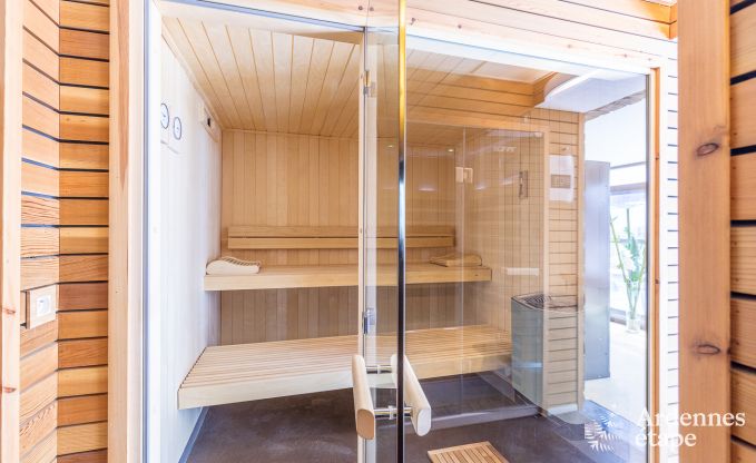 Villa haut de gamme � Redu, Ardenne, 9 personnes, piscine ext�rieure, sauna, hammam, jacuzzi int�rieur et ext�rieur, jardin priv�, �quipements complets