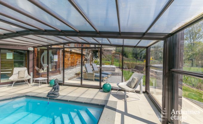Villa haut de gamme  Redu, Ardenne, 9 personnes, piscine extrieure, sauna, hammam, jacuzzi intrieur et extrieur, jardin priv, quipements complets