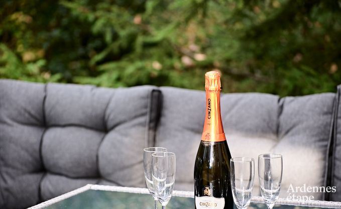 Chalet spacieux  Somme-Leuze pour 8 personnes avec 4 chambres, 3 salles de bains, poele  pellets et jardin priv