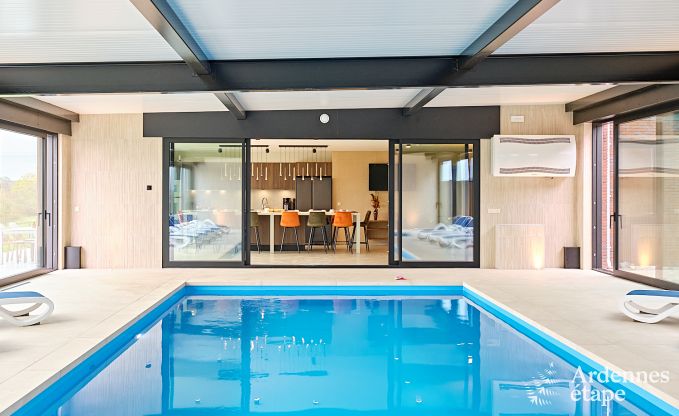 Villa ultramoderne  Somme-Leuze pour 12 personnes avec piscine intrieure, sauna et jardin priv
