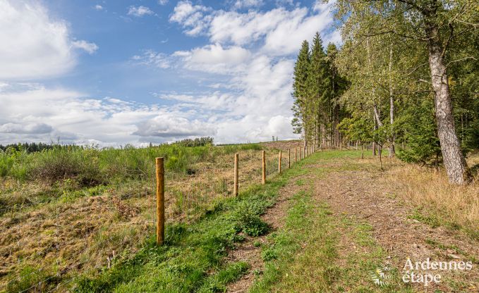 Chalet convivial  Tenneville pour 4 personnes/3 adultes avec 2 chambres, salle de jeux, coin bb et vue panoramique