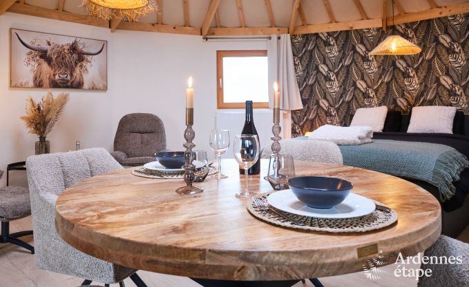 S�jour insolite dans un yourte unique � Vielsalm : entour� de prairies, avec jardin, lits faits et 1 chien