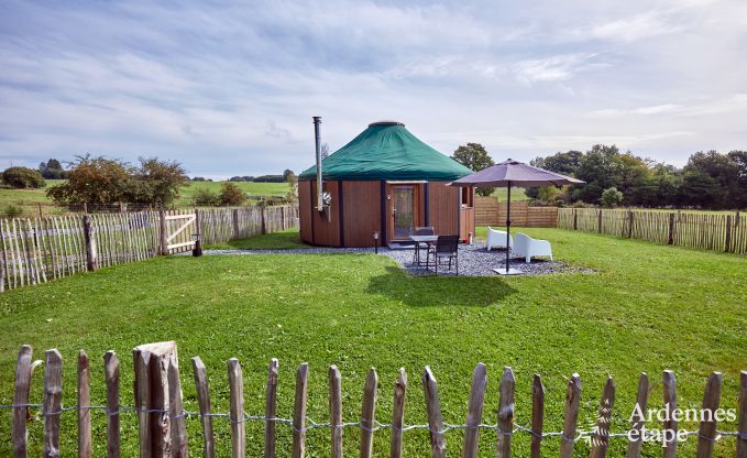 S�jour insolite dans un yourte unique � Vielsalm : entour� de prairies, avec jardin, lits faits et 1 chien