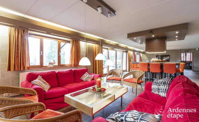 Grande maison de vacances � Vielsalm pour 22 personnes avec 10 chambres, salle de jeux, sauna et grand jardin