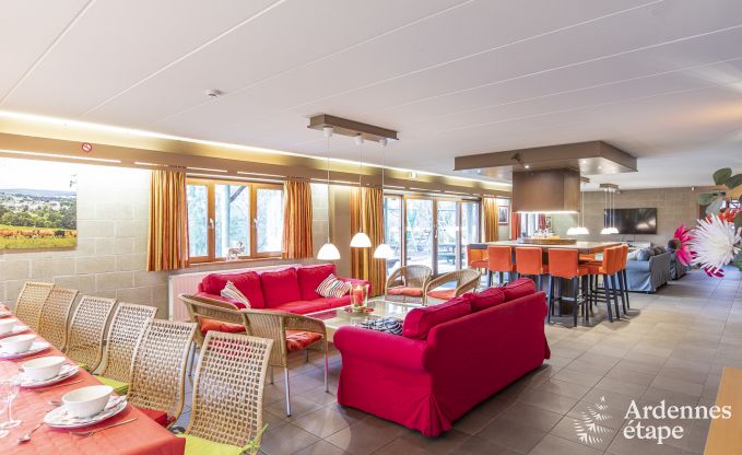 Grande maison de vacances � Vielsalm pour 22 personnes avec 10 chambres, salle de jeux, sauna et grand jardin