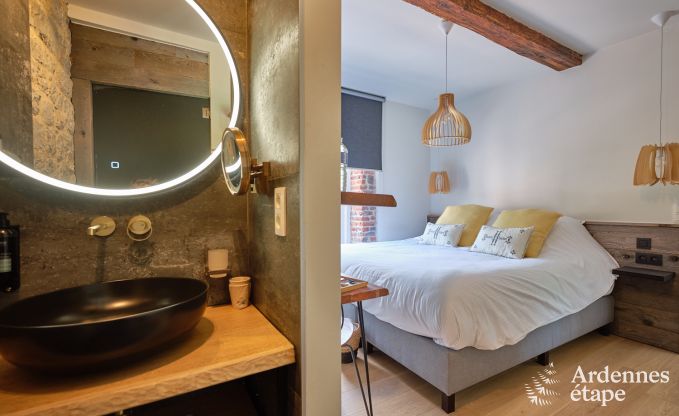 Maison de vacances confortable pour 10 personnes  Villers-en-Fagne avec sauna, jacuzzi, piscine et pole  bois